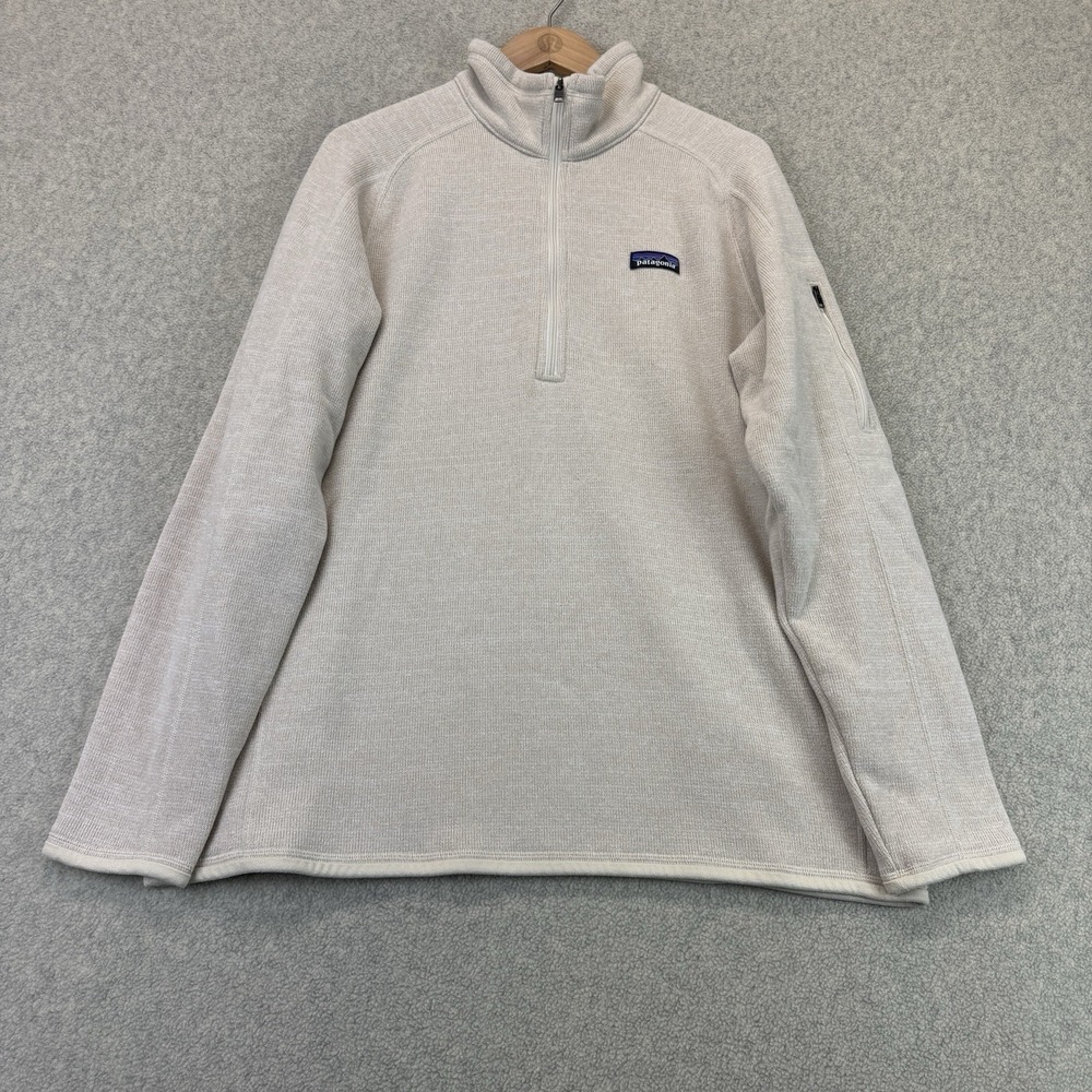 Patagonia Women's Better Sweater 1/4 Zip Pullover Birch White Cream XL
